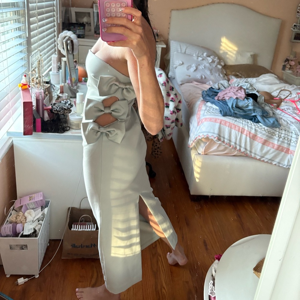 Zara Strapless Bow Dress for Wedding Guests